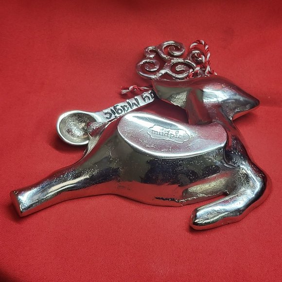 VTG Mud Pie Holiday Magic Reindeer Pewter Dip Salsa Tray & Spoon - Picture 12 of 12